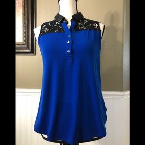 Net York & Company Blue and Black Top
